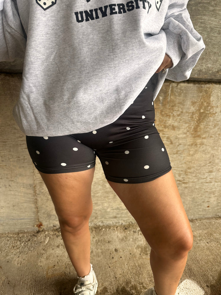 Polka Dot B&W Biker Shorts