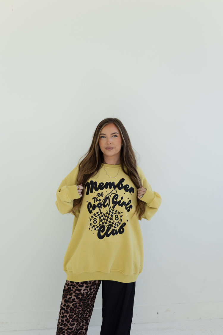Cool Girls Club LUX Sweat Shirt (Muted Lime)