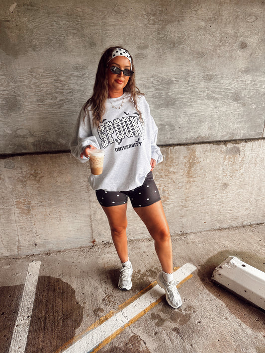 Polka Dot B&W Biker Shorts