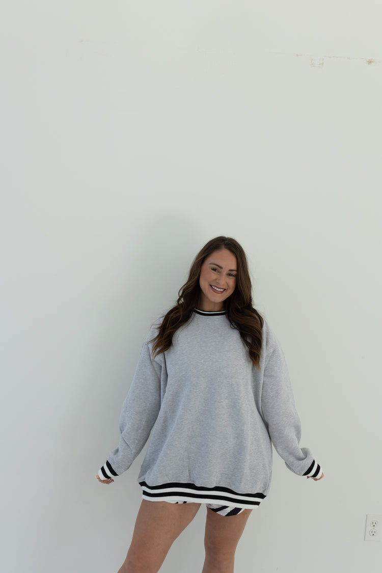 B&W CUFFED ASH LUX CREW