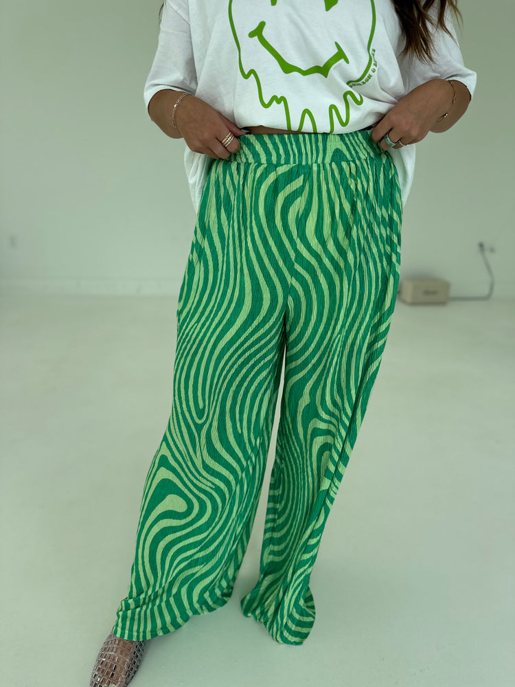 Trippy GREEN Flowy PANTS