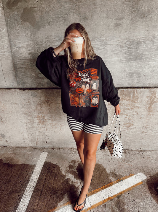 B&W Stripe Biker Shorts