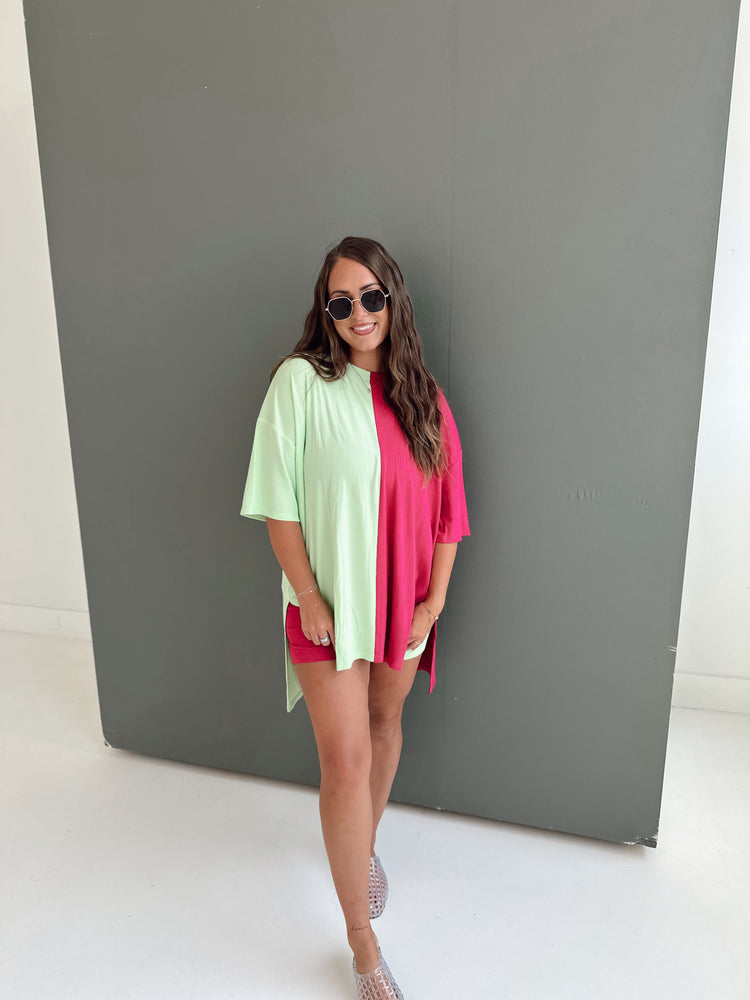 WATERMELON SUGAR SPLICED RIBBED CATLYN SET