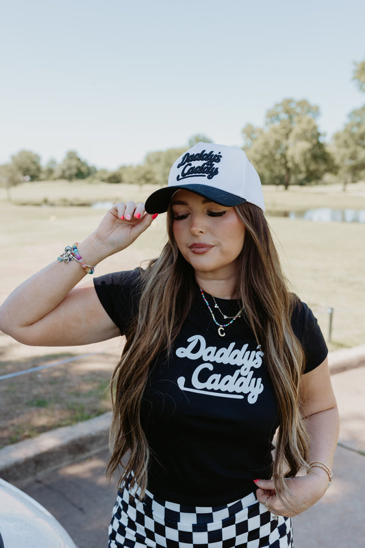 Daddy’s Caddy (black w/ white letters)