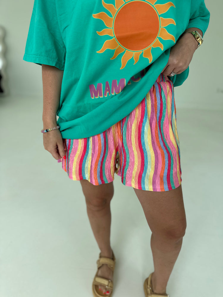 Rainbow Stripe Flowy SHORTS