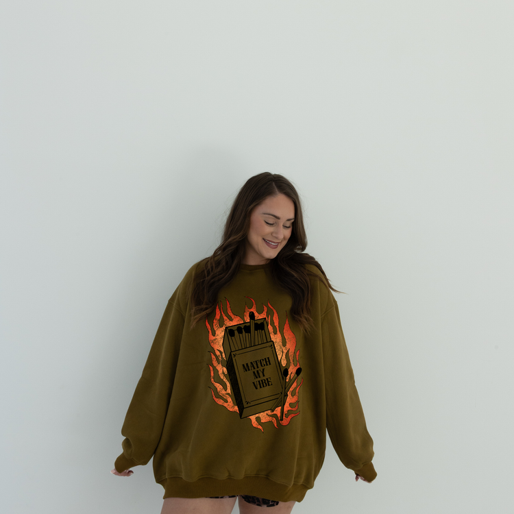 OLIVE GREEN LUX CREW