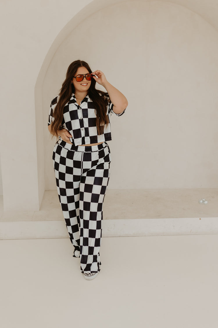 CHECKMATE WIDE LEG PANT (B&W)