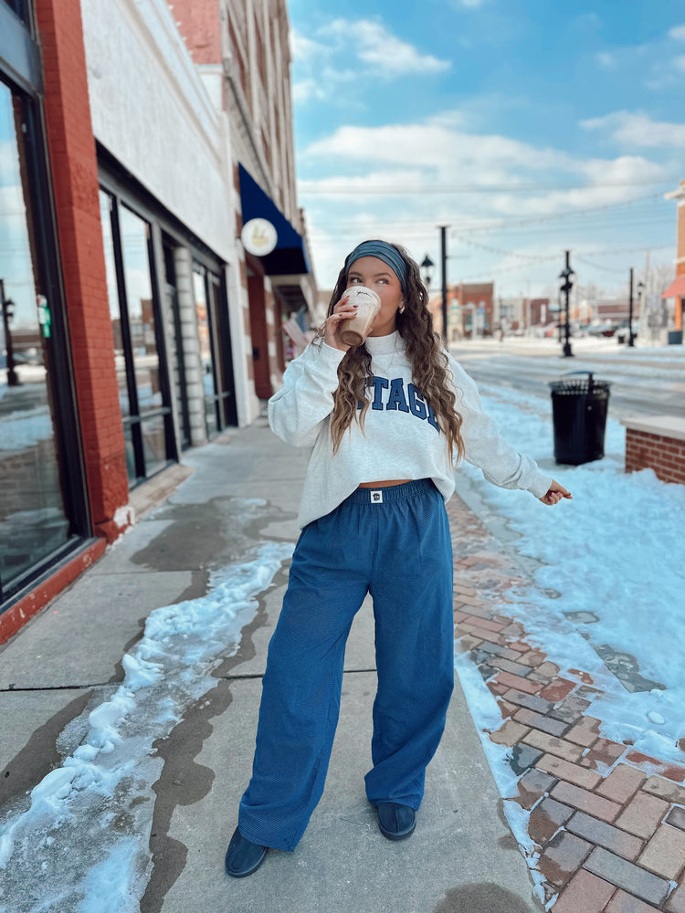 Blue Gingham Boxer Pants