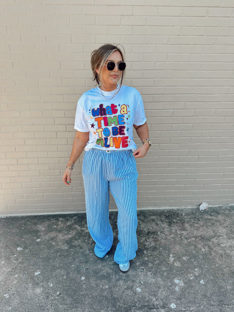 Baby Blue Stripe Boxer Pants