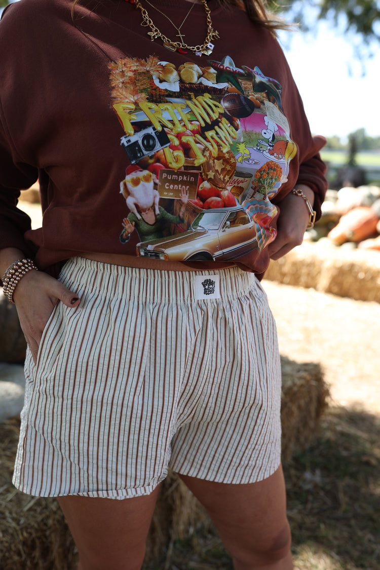 Pin Stripe Brown B&B Boxer Shorts