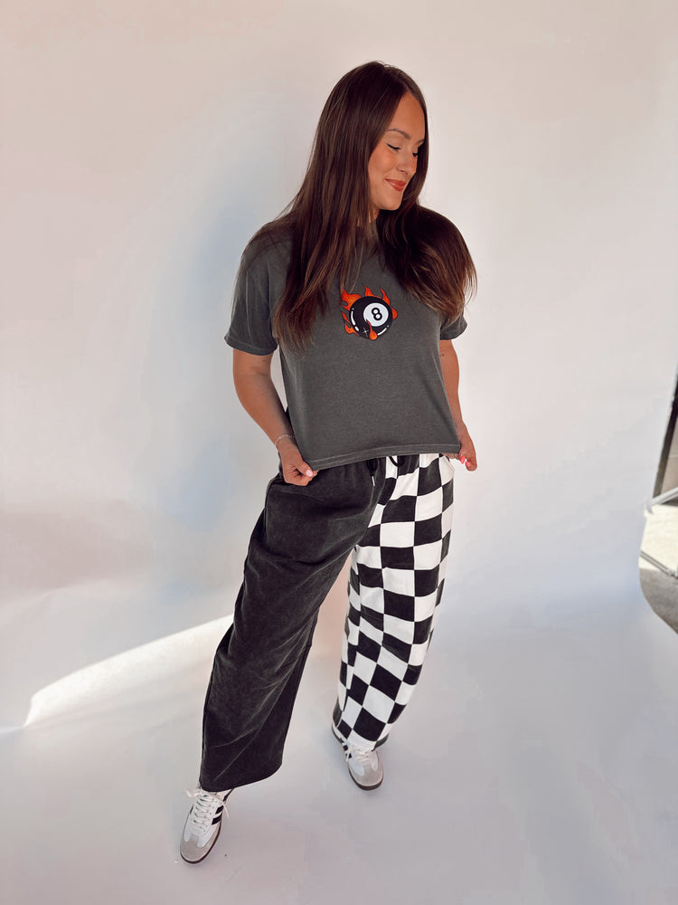 FLAMING 8BALL TEE! (Cropped or full length)