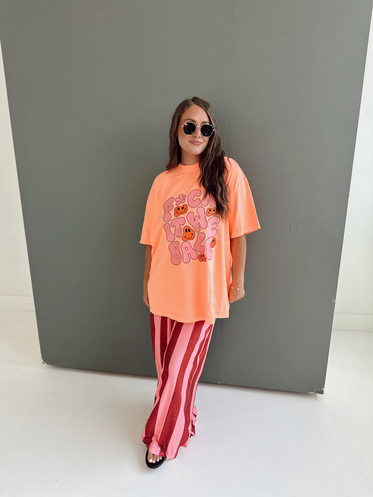 Raspberry Striped Flowy PANTS