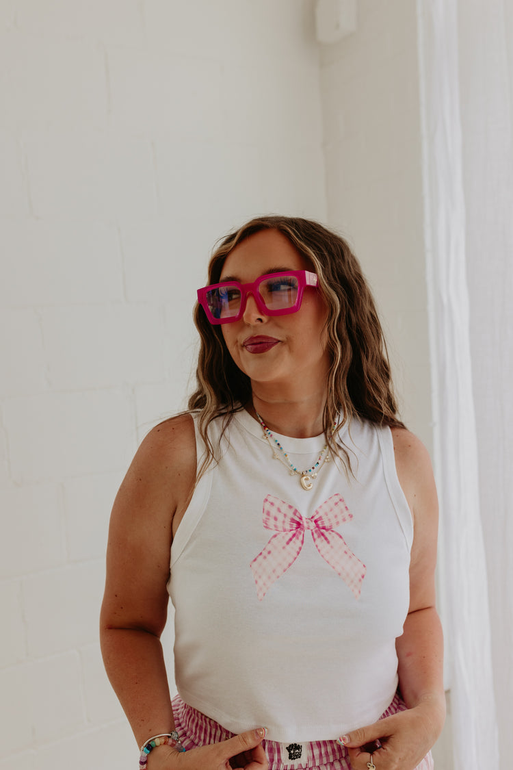 Bow Gingham Baby tee OR tank