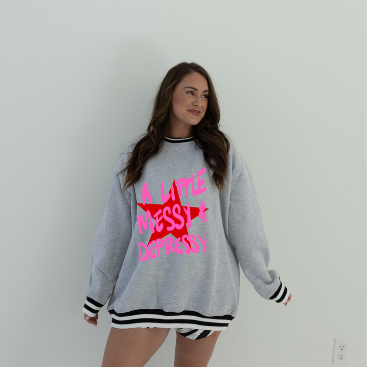 B&W CUFFED ASH LUX CREW