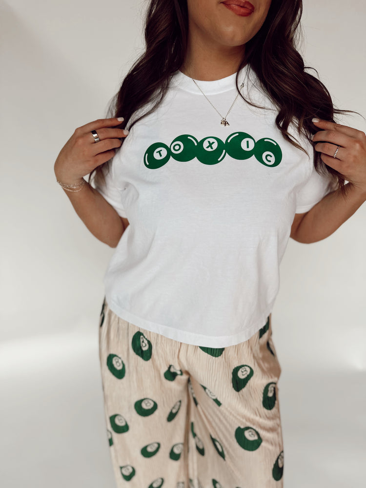 Toxic 8ball Graphic WHITE (cropped or full length)