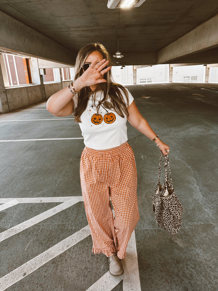 Pumpkin Cherries Short Sleeve Baby Tee (Ivory)