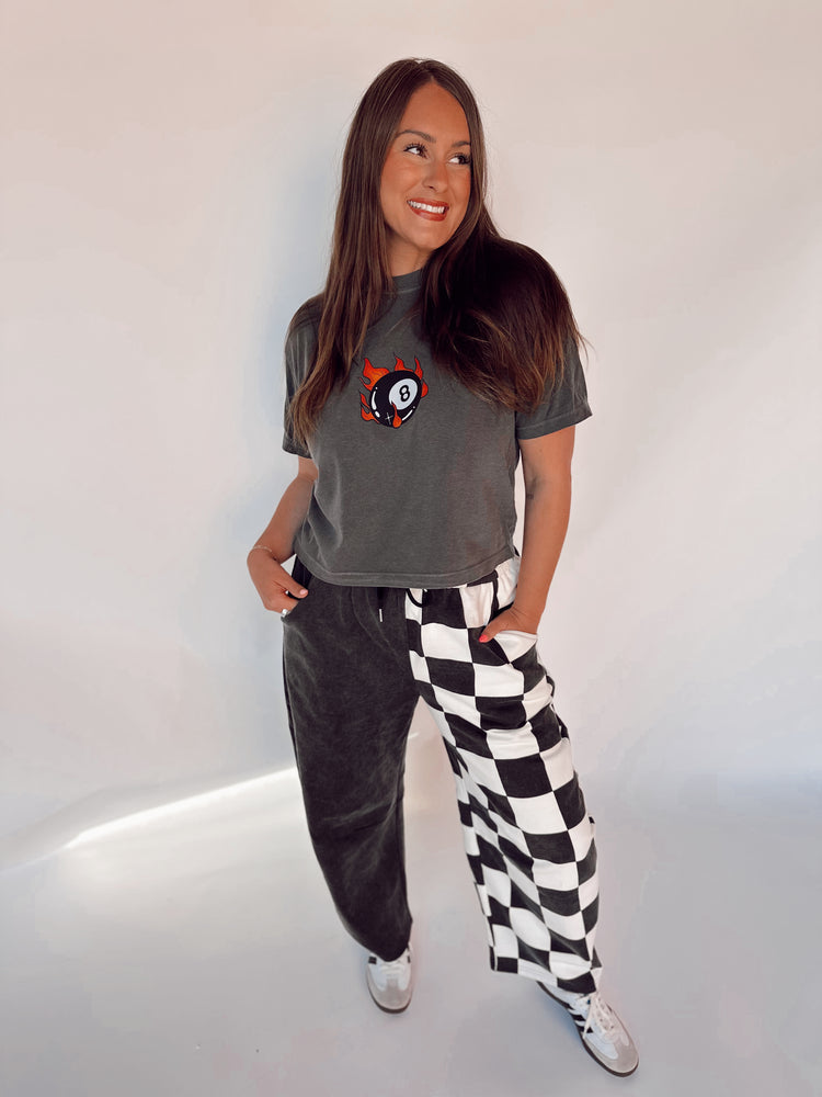 FLAMING 8BALL TEE! (Cropped or full length)