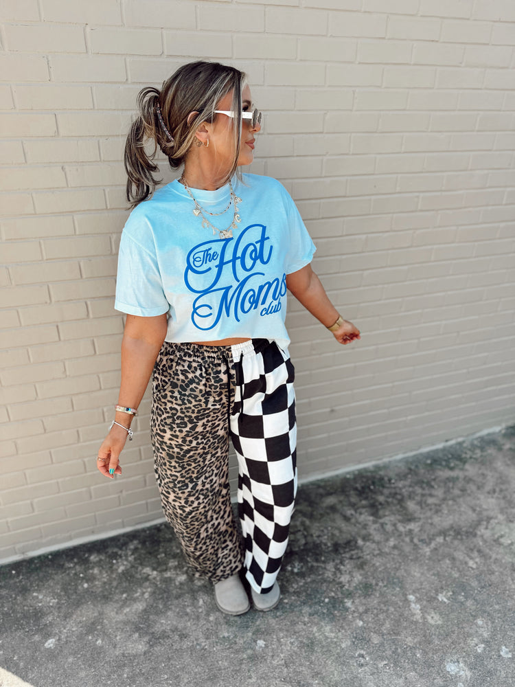 Hot Moms Club Neon BLUE (Cropped or full length)