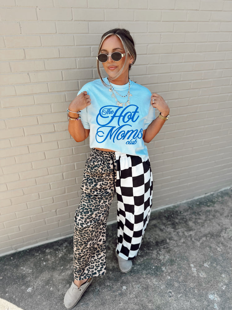 Hot Moms Club Neon BLUE (Cropped or full length)