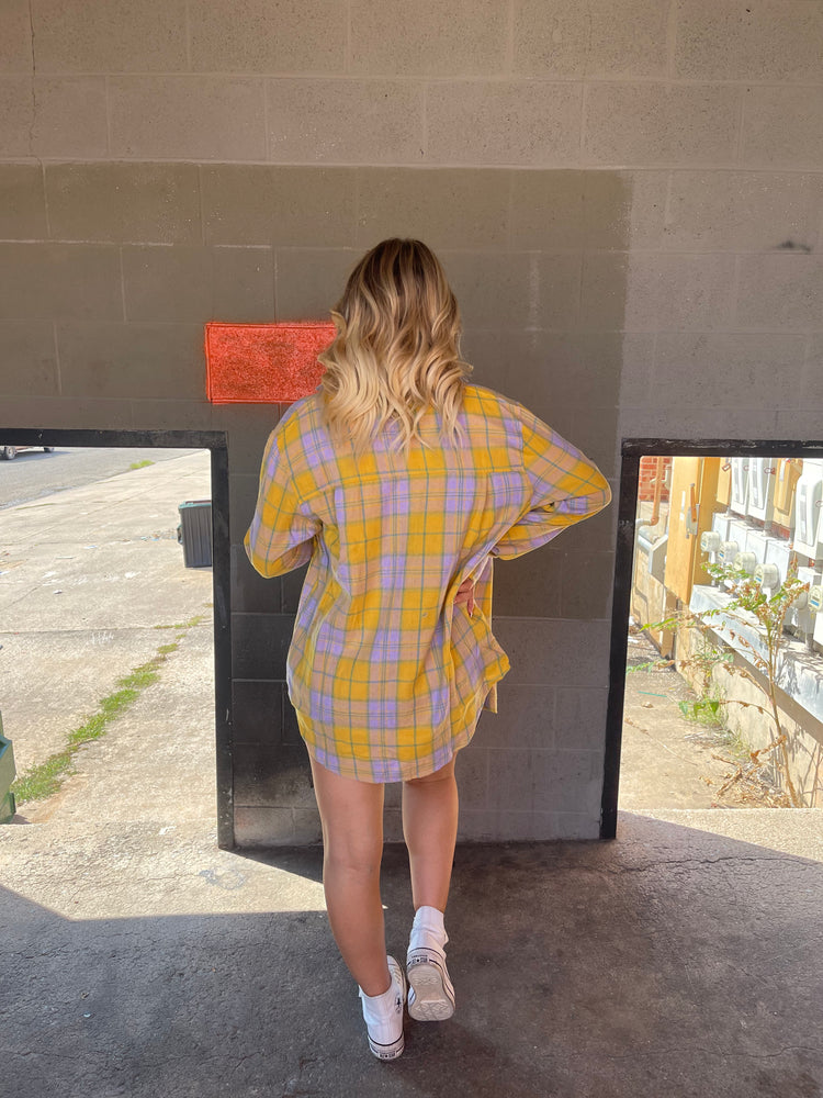 Fallin For Plaid Flannel (Yellow)