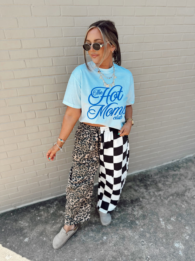 Hot Moms Club Neon BLUE (Cropped or full length)