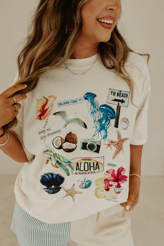 Beach Vacation Collage Graphic tee