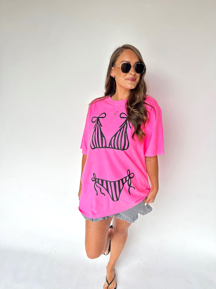 HOT PINK BIKINI GRAPHIC TEE