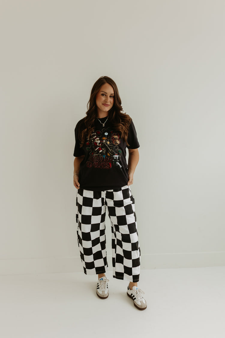 Barrel Sweat Pants (B&W CHECK)