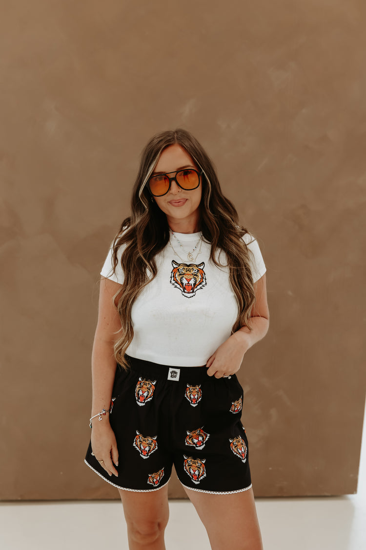 Tiger Lace Trim Boxer Shorts