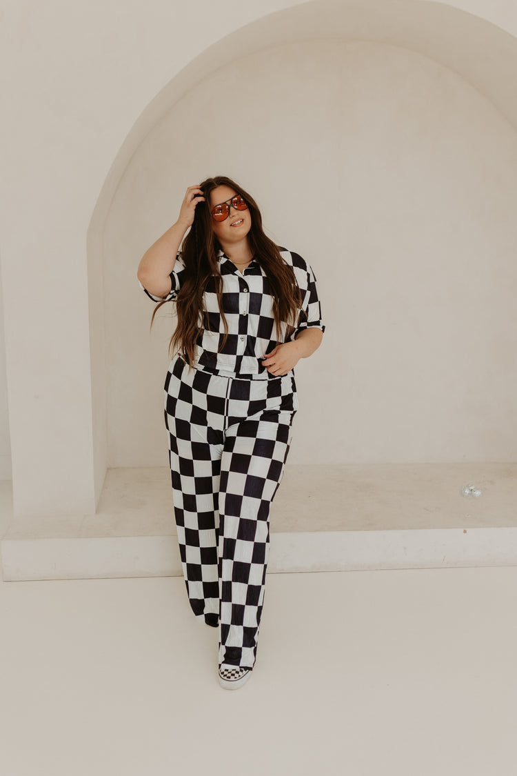 CHECKMATE WIDE LEG PANT (B&W)