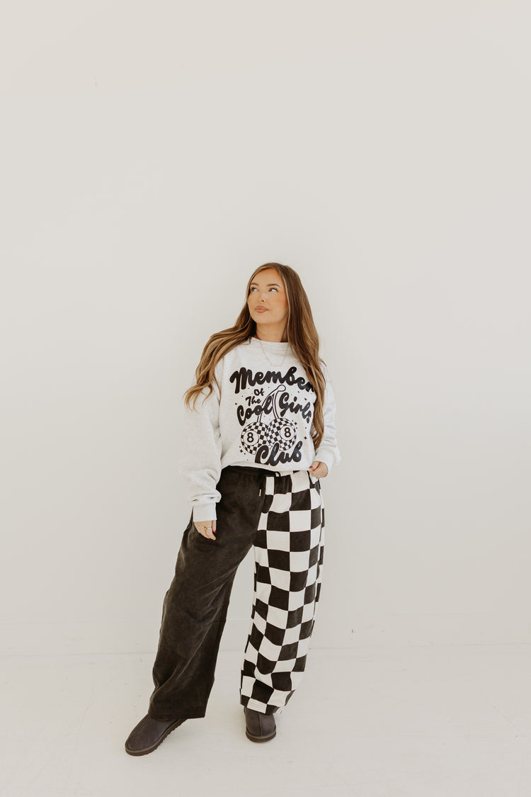 Checkered Spliced Barrel Pants (B&W)