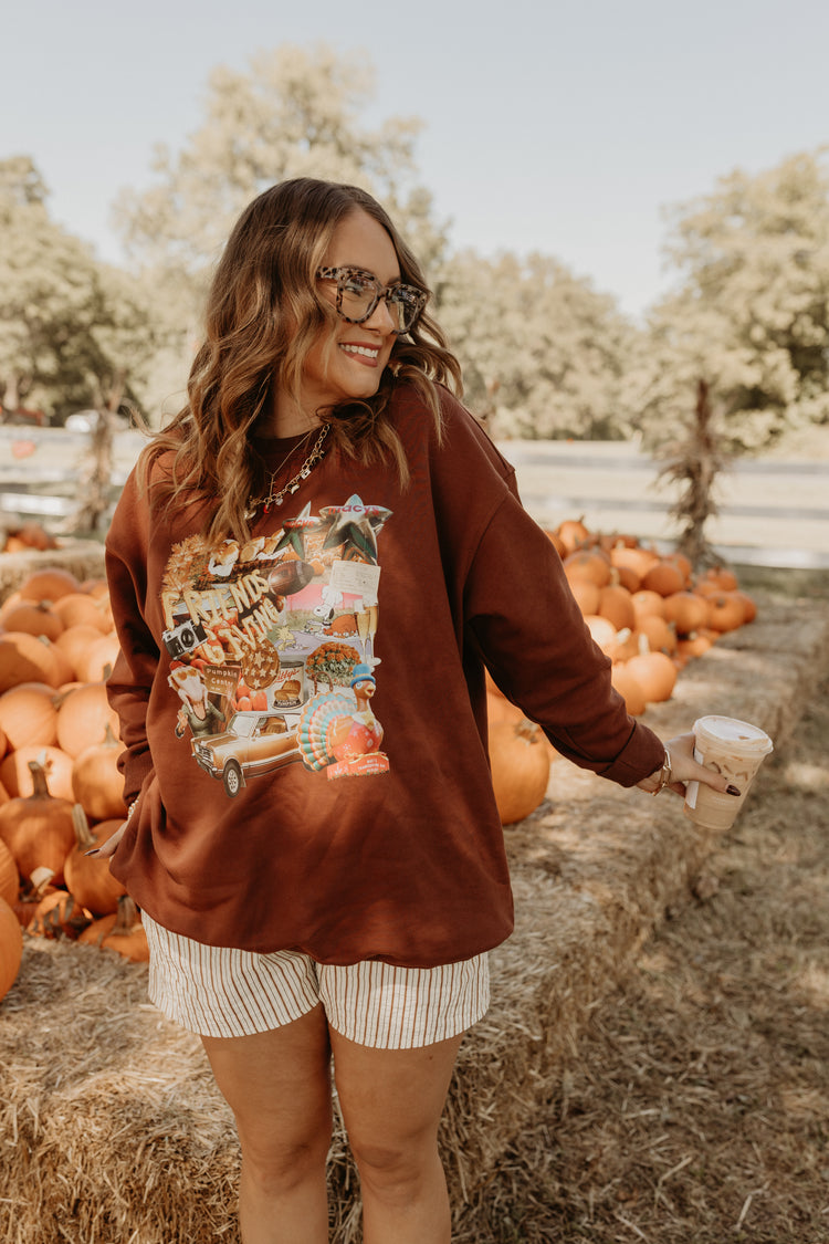 Nostalgic Chaotic Thanksgiving Crew neck