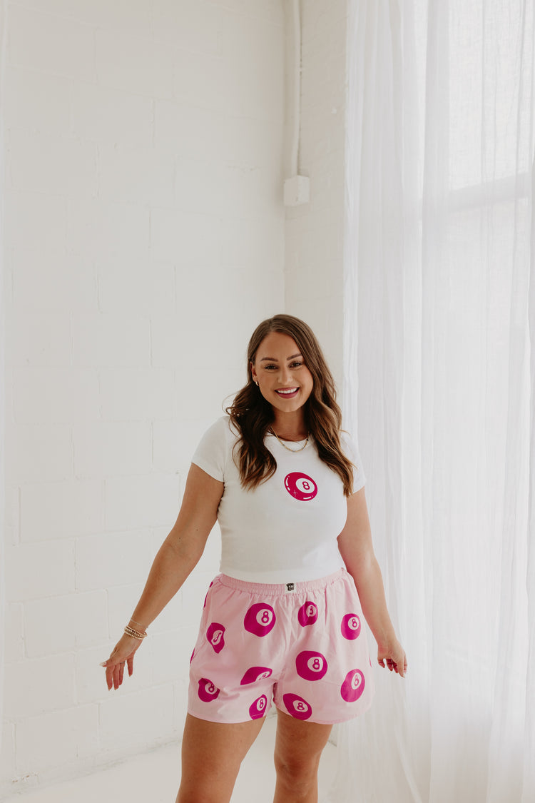 PINK 8 ball Baby tee
