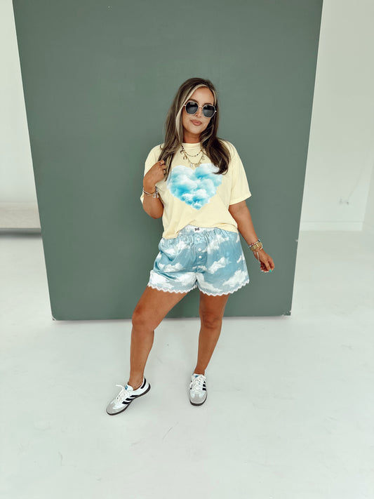 Heart Cloud Graphic Tee (cropped or full length)