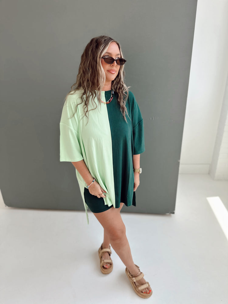 ENVY GREEN SPLICED RIBBED CATLYN SET