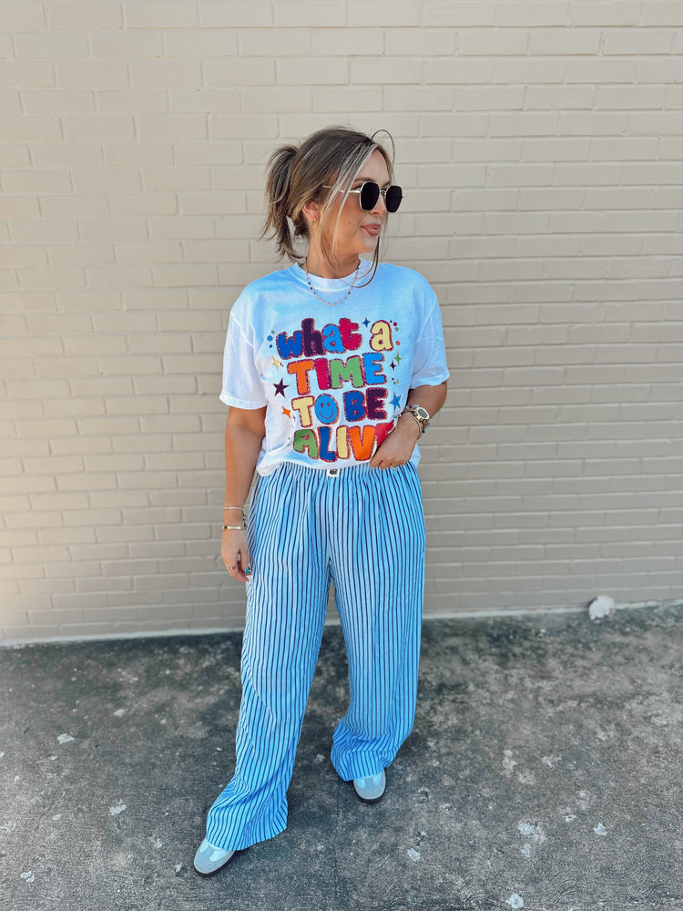 Baby Blue Stripe Boxer Pants
