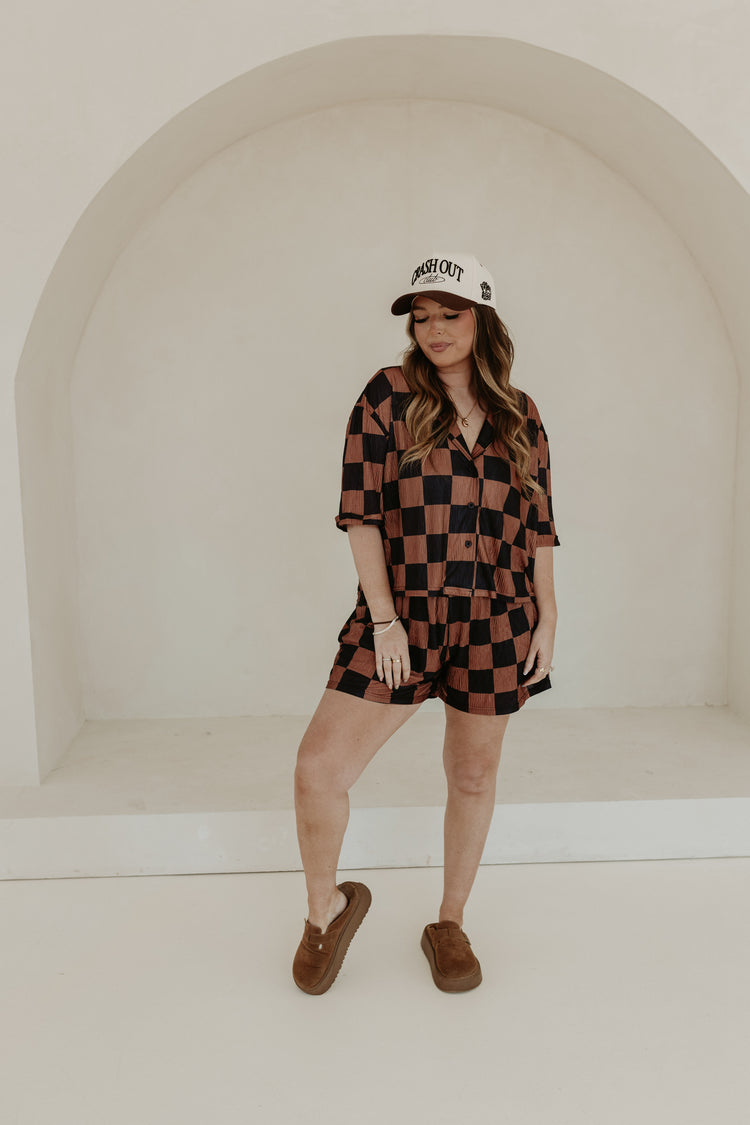 Black and Brown Checkmate SHORTS