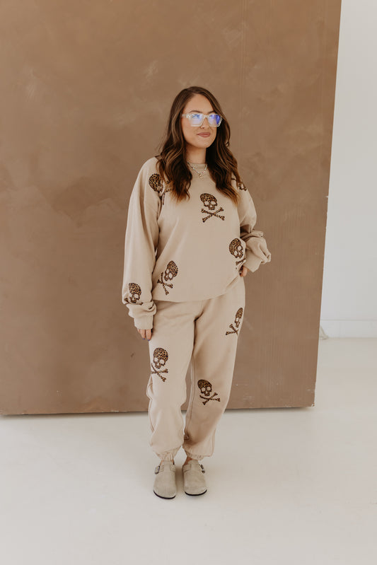 Leopard Skelly Sweat Pants