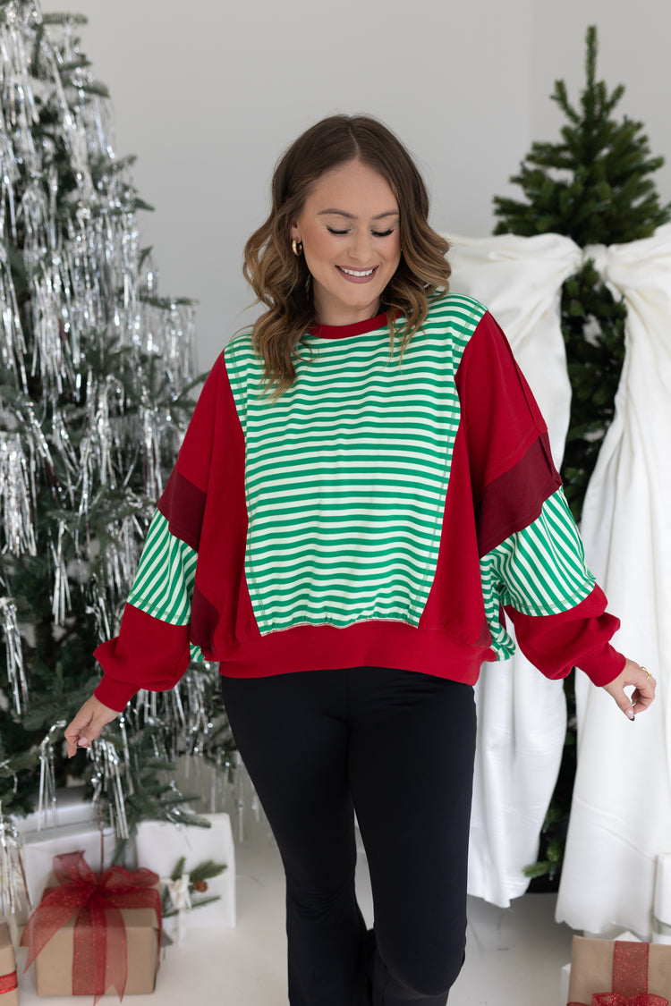 Xmas Vibes Color Block Sweater!!!