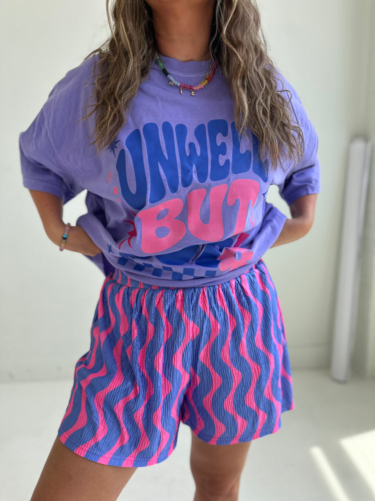 Blue X Pink Wavy Flowy SHORTS