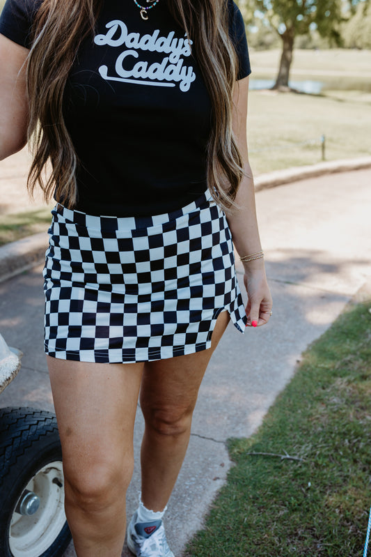 Checkered Athletic Skort (B&W)
