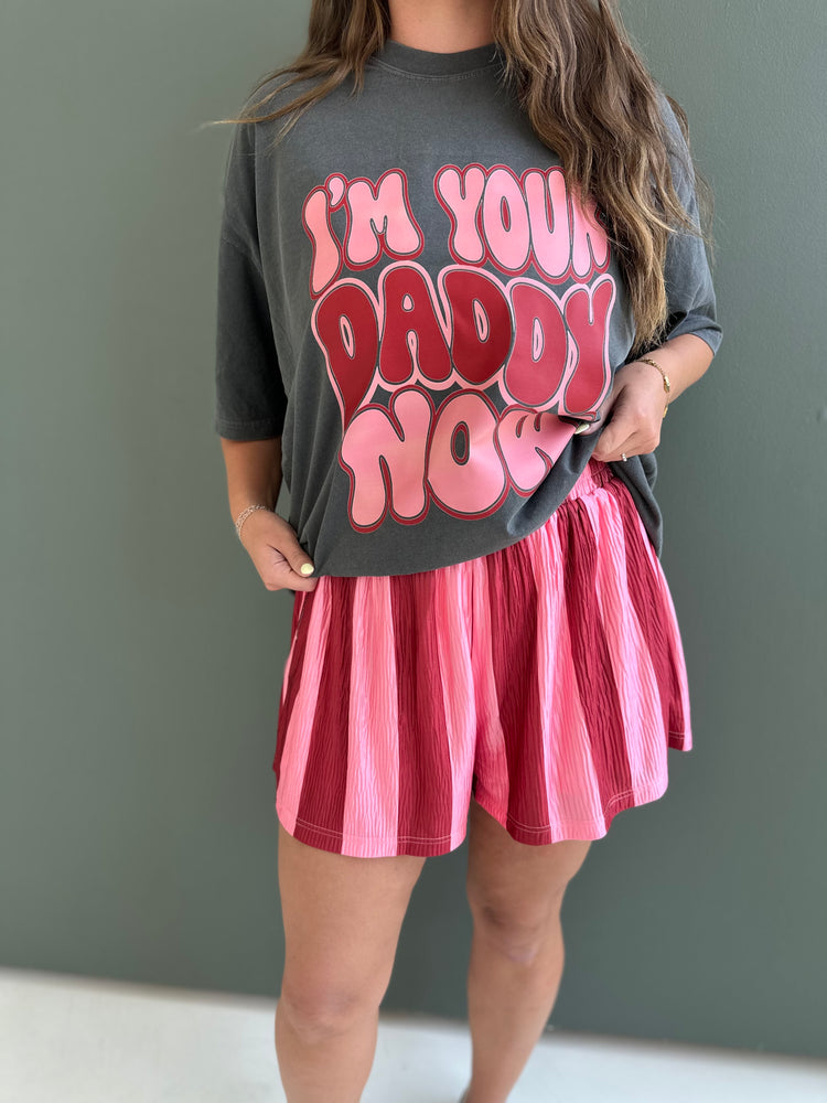 RASPBERRY Striped Flowy SHORTS