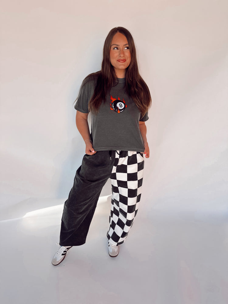 FLAMING 8BALL TEE! (Cropped or full length)