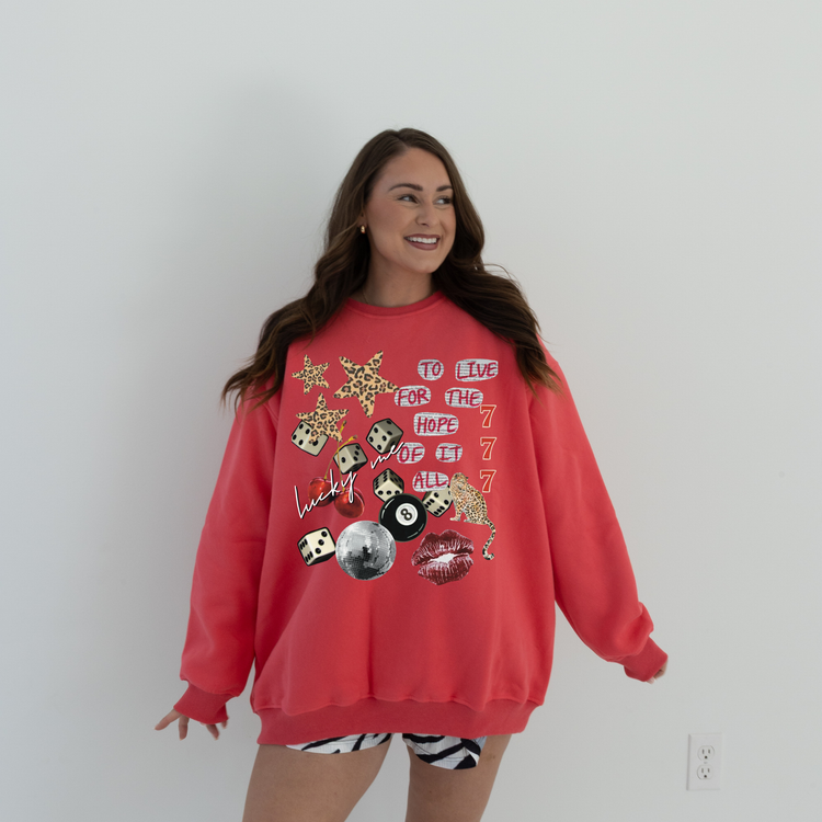 BRIGHT CORAL LUX CREW