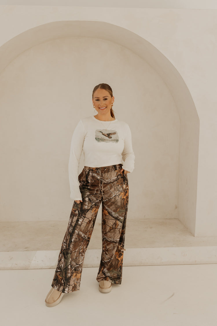 CAMO WIDE LEG PANTS (DEEP)