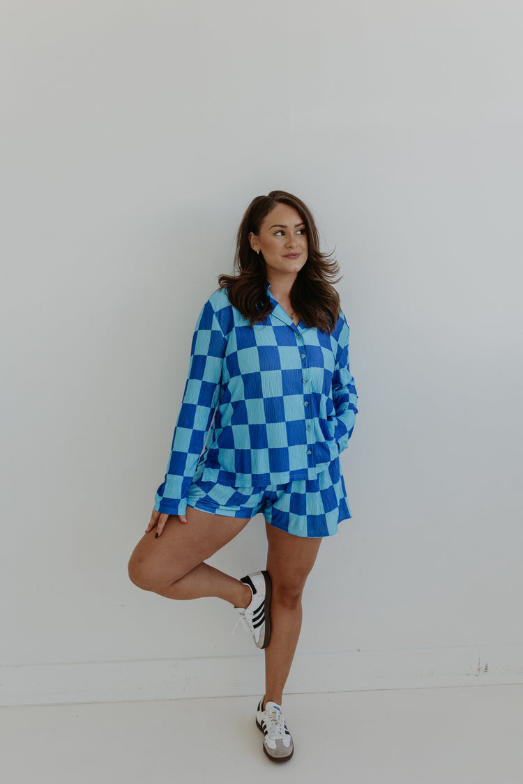 Electric Blue Checkmate SHORTS