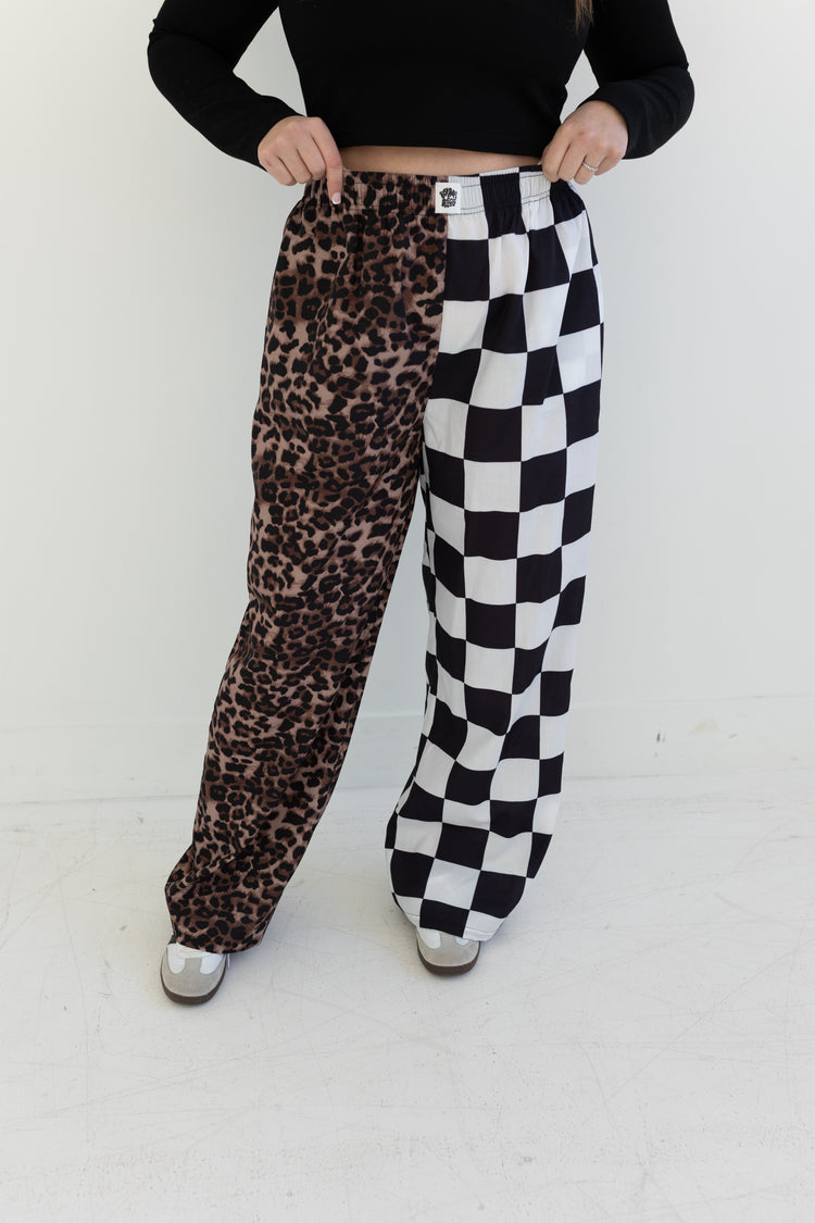 Leopard X Check BOXER PANTS