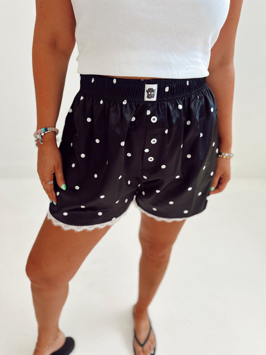 Polka Dot Baby B&W Silky Boxer Shorts