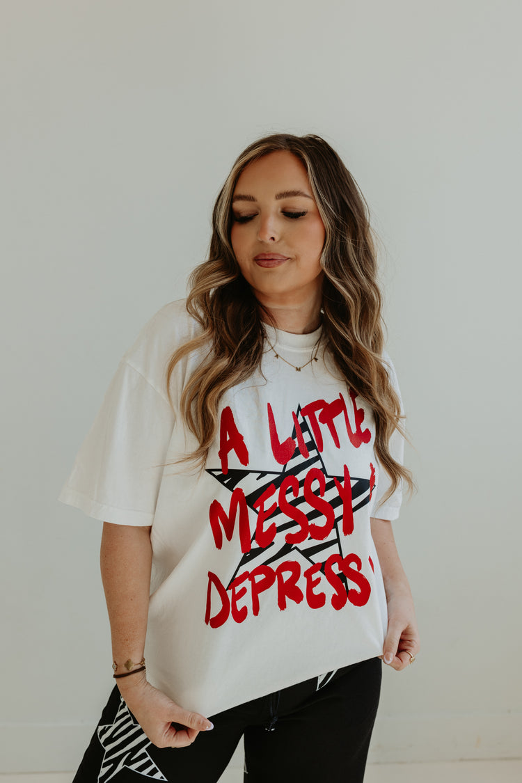 Red zebra messy & depressy
