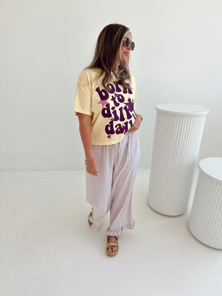 Dilly Dally Graphic T-shirt BUTTER (cropped or full length)